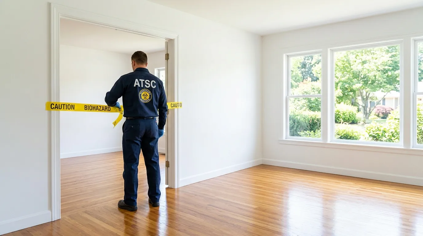 Certified biohazard cleanup crew performing Decomposition Cleanup in Milford